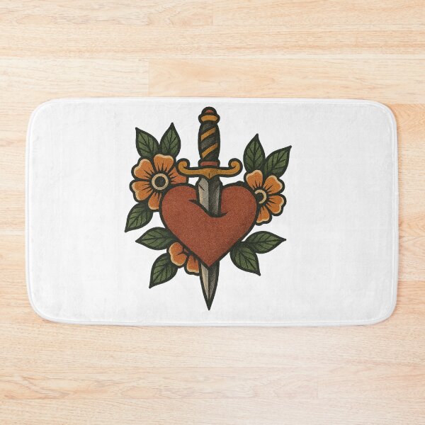 Item preview, Heart Pierced by Dagger with Flowers designed and sold by IllustrifyArts.