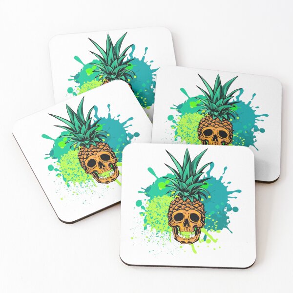 Item preview, Pineapple Skull green paint splatter designed and sold by NicMacTees.