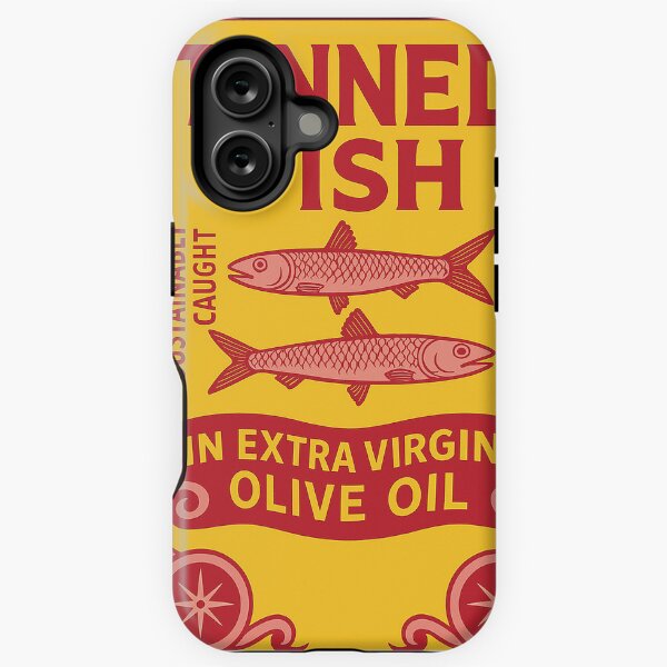 Item preview, Retro Tinned Fish in Olive Oil Vintage Label Art designed and sold by weirdfishes123.