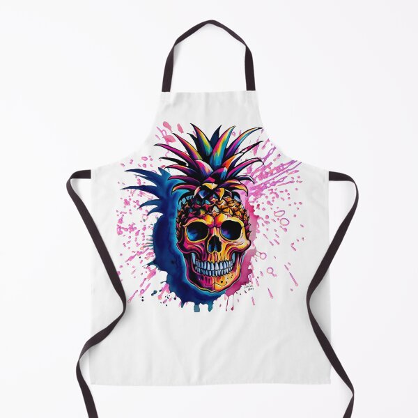Item preview, Pineapple Skull Blue/pink paint splatter designed and sold by NicMacTees.