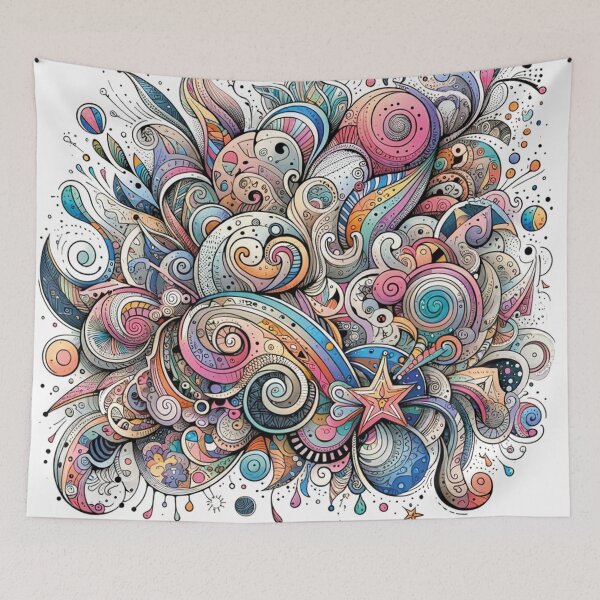 Item preview, Colorful Doodle: A Whirl of Imagination designed and sold by MoxisWatercolor.