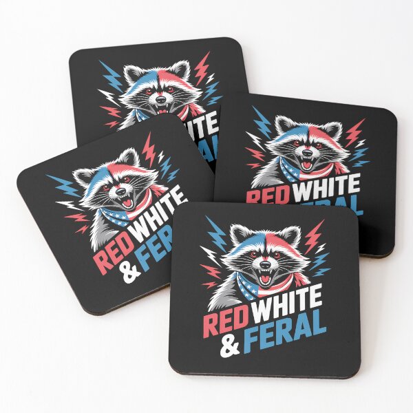 Item preview, Mapache rojo, blanco y salvaje: un gran regalo para los estadounidenses patriotas, los amantes de los memes y cualquiera que celebre el 4 de julio con energía salvaje. designed and sold by ZyziowskyArt.