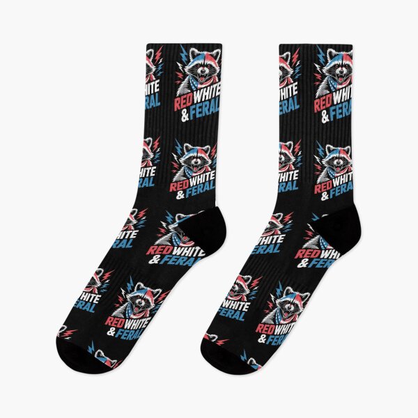 Item preview, Red White and Feral Racoon - Great gift for patriotic Americans, meme lovers, and anyone who celebrates the 4th of July with feral energy. designed and sold by ZyziowskyArt.