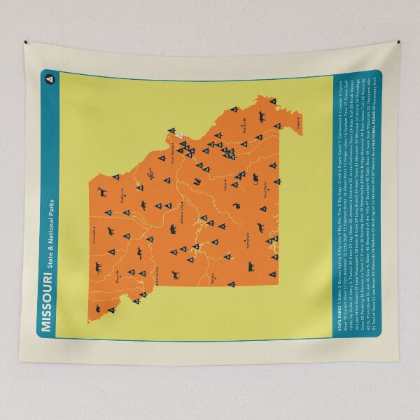 Item preview, Missouri National & State Parks Illustrated Map - Orange designed and sold by FinlayMcNevin.