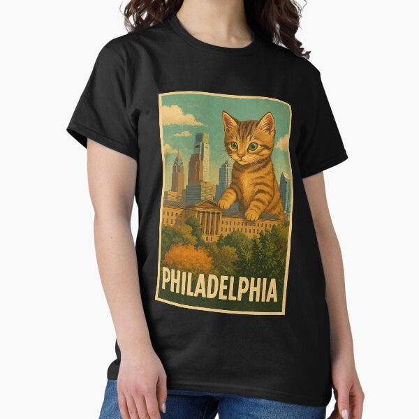 Item preview, Meanwhile in Philadelphia: Giant Cat at the Art Museum designed and sold by Not Quite Normal Art.