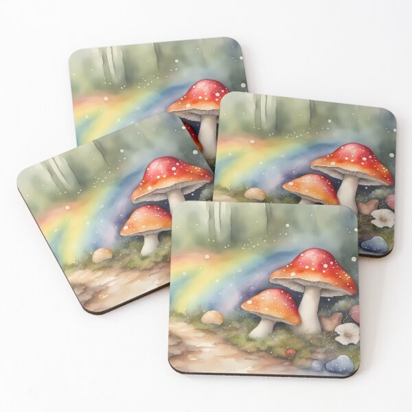 Item preview, Amanita Mushrooms and Rainbows designed and sold by CalmnessbyChoice.