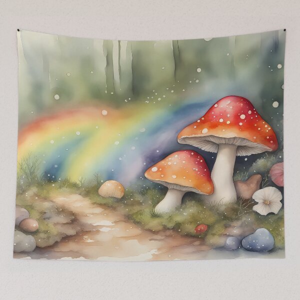 Item preview, Amanita Mushrooms and Rainbows designed and sold by CalmnessbyChoice.