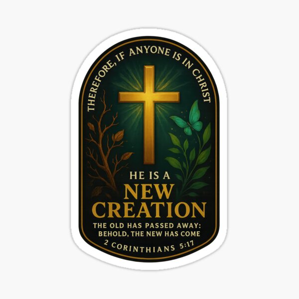 Aperçu de l'œuvre 2 Corinthiens 5:17 – Nouvelle création en Christ Verset biblique créée et vendue par SimplySelim.