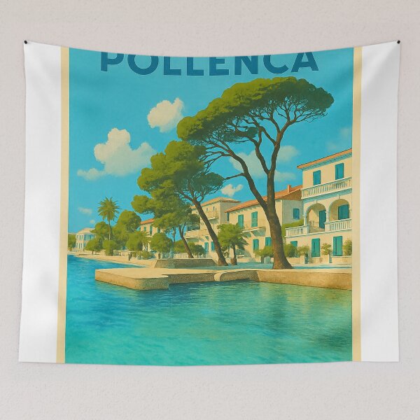 Item preview, Puerto Pollensa Vintage Travel Poster designed and sold by GG WALL ART.
