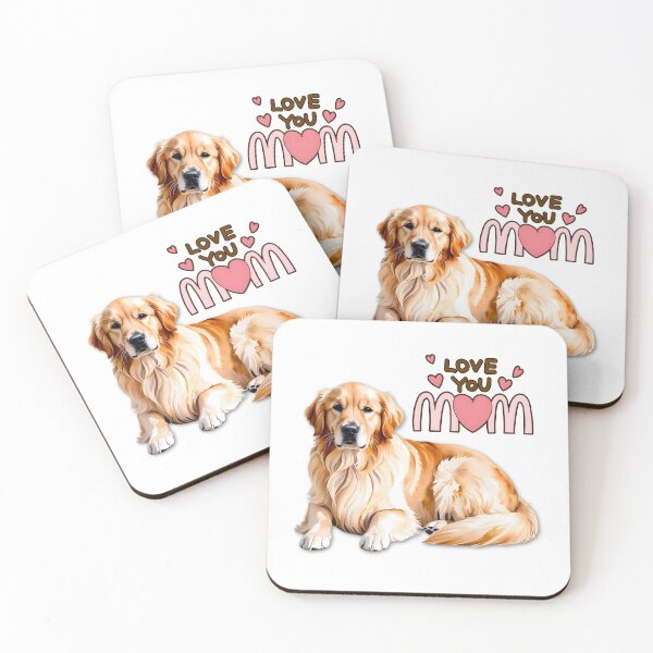 Item preview, Golden Retriever Love ? | "Love You Mom" – Cute Watercolor Dog Mother's Day Art ? designed and sold by RvinJo8.