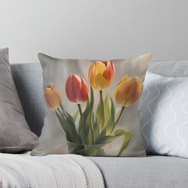 Aperçu de l'œuvre Tulipes dans un vase en verre créée et vendue par BookCovered.