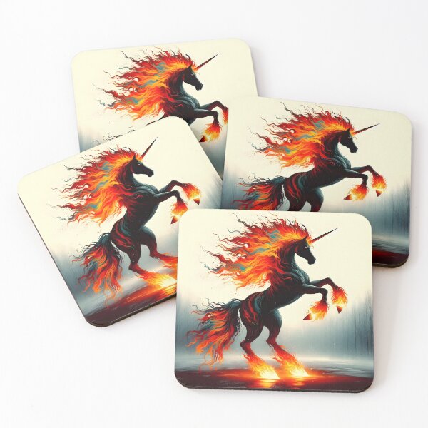 Item preview, Fire Unicorn, Ai Generated Art  designed and sold by ACC .