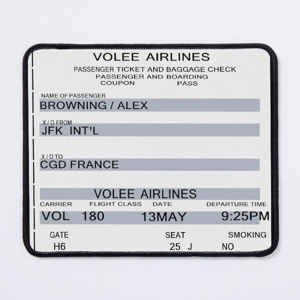 Item preview, final destination (alex's flight 180 ticket) designed and sold by Soulfate.