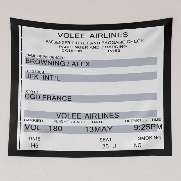 Item preview, final destination (alex's flight 180 ticket) designed and sold by Soulfate.