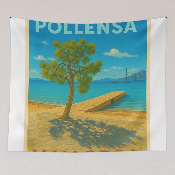 Item preview, Puerto Pollensa Vintage Travel Poster  designed and sold by GG WALL ART.