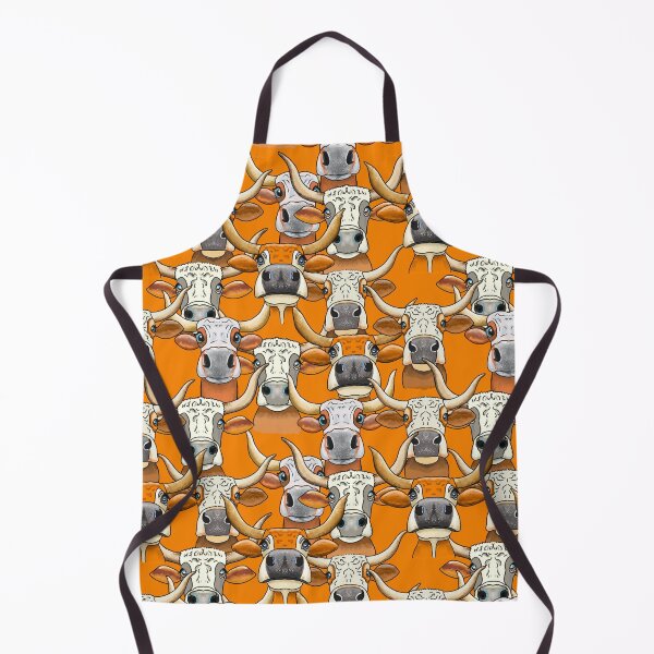 Item preview, Whimsical Longhorn Cattle Portraits In Repeat designed and sold by MMc Buck.
