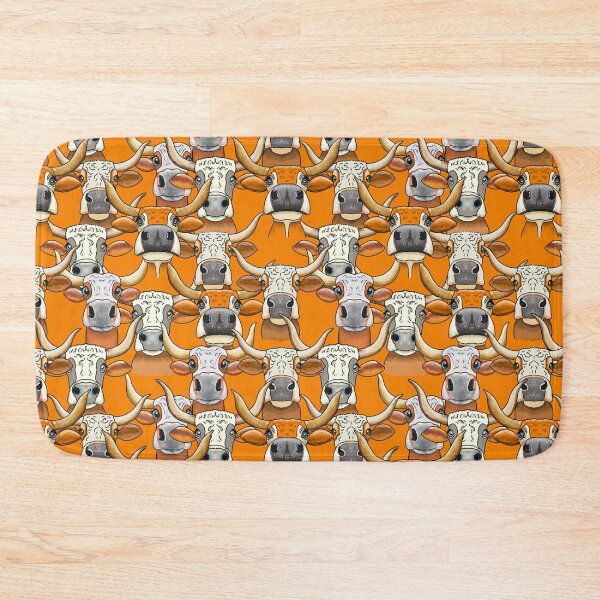 Item preview, Whimsical Longhorn Cattle Portraits In Repeat designed and sold by MMc Buck.