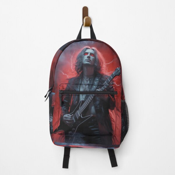 Item preview, Dark Metal Guitarist Art – Fantasy Rock God with Red Eyes Design designed and sold by PixelMuse2024.