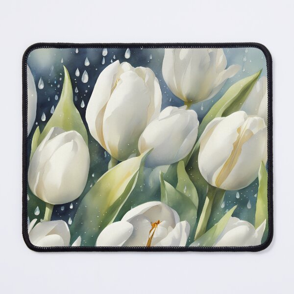 Item preview, White Tulips in Rain designed and sold by CalmnessbyChoice.