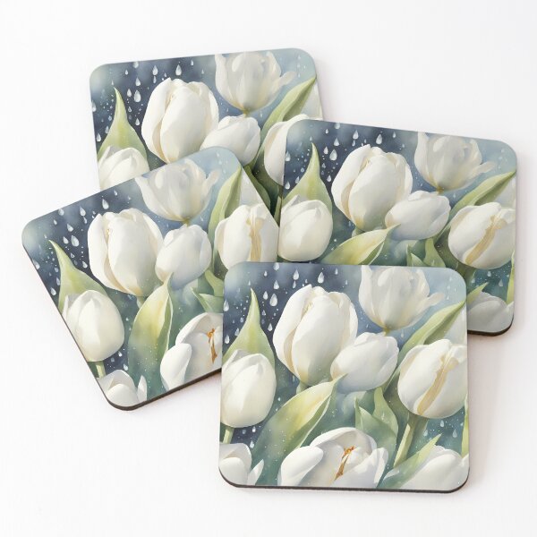 Item preview, White Tulips in Rain designed and sold by CalmnessbyChoice.