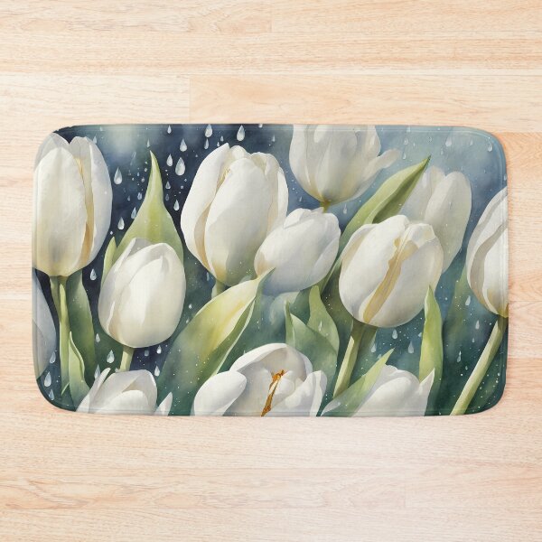 Item preview, White Tulips in Rain designed and sold by CalmnessbyChoice.