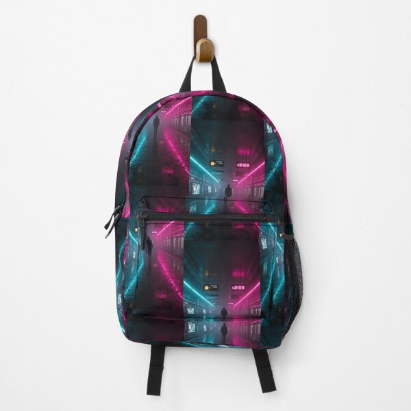 Item preview, Neon Descent – Cyberpunk Subway Poster designed and sold by Gothic Han.