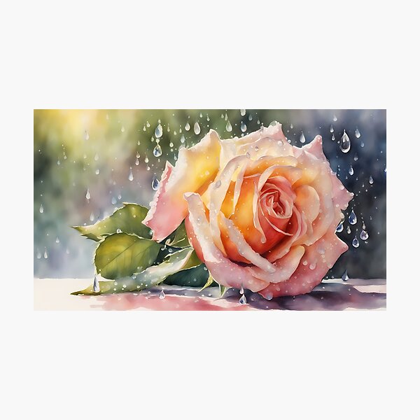 Item preview, Pink Rose in Rain designed and sold by BookCovered.