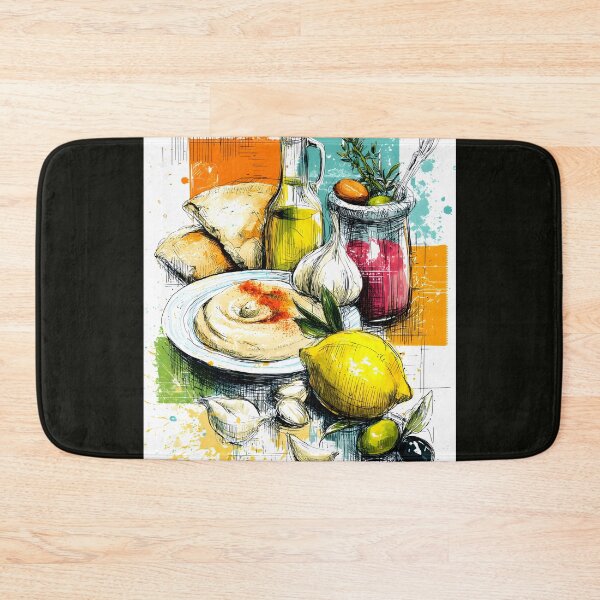 Item preview, Gather Around the Breakfast Table - Mediterranean Feast with Hummus Olive Oil and Fresh Herbs designed and sold by OlfactoART Studio.