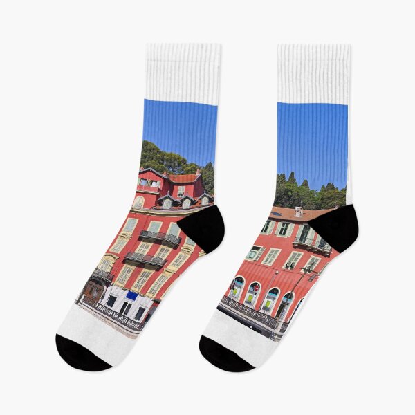 Item preview, Old red buildings near port in Nice, France designed and sold by goceris.