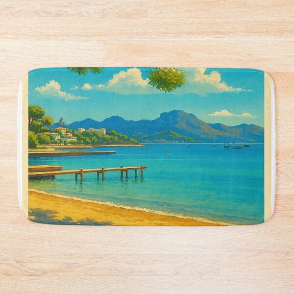 Item preview, Puerto Pollensa Vintage Travel Poster  designed and sold by GG WALL ART.