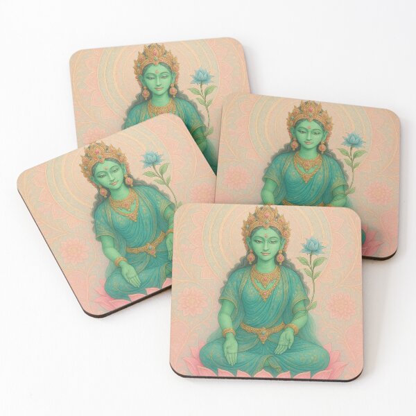 Item preview, Green Tara Pink Blue Floral Mandala designed and sold by GuyBlank.