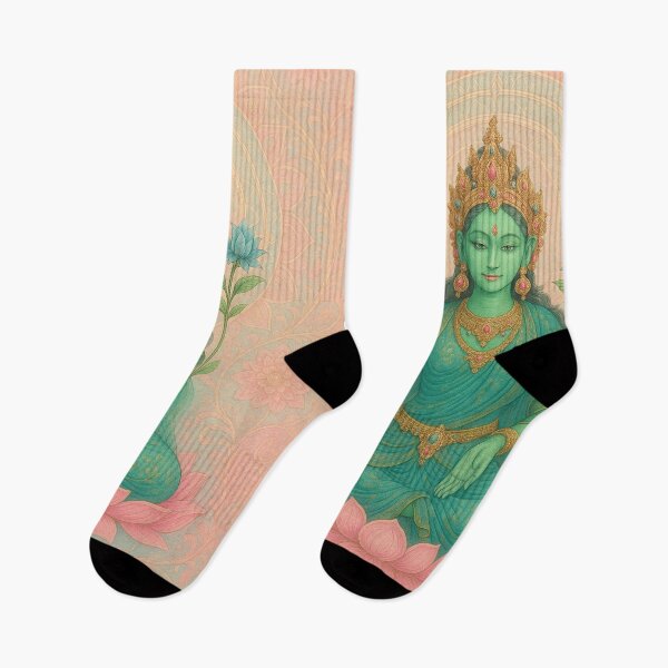 Item preview, Green Tara Pink Blue Floral Mandala designed and sold by GuyBlank.