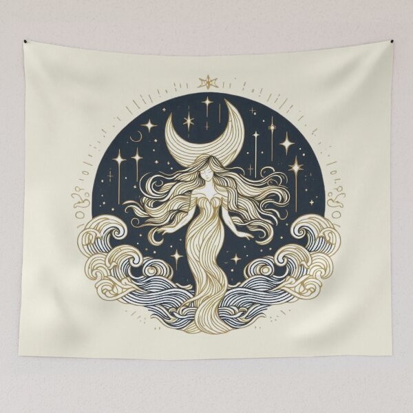 Item preview, Goddess of the Moon – Mystical Celestial Art designed and sold by Roberta Calabrese.