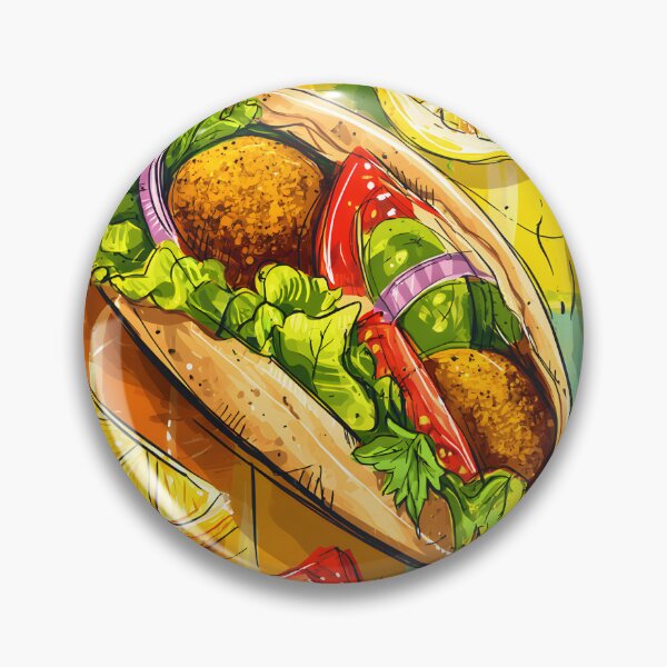 Item preview, Vibrant Falafel Wrap Surrounded by Fresh Ingredients and Warm Colors designed and sold by OlfactoART Studio.