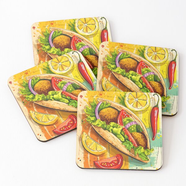 Item preview, Vibrant Falafel Wrap Surrounded by Fresh Ingredients and Warm Colors designed and sold by OlfactoART Studio.