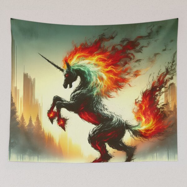 Item preview, Fire Unicorn, Ai Generated Art  designed and sold by ACC .