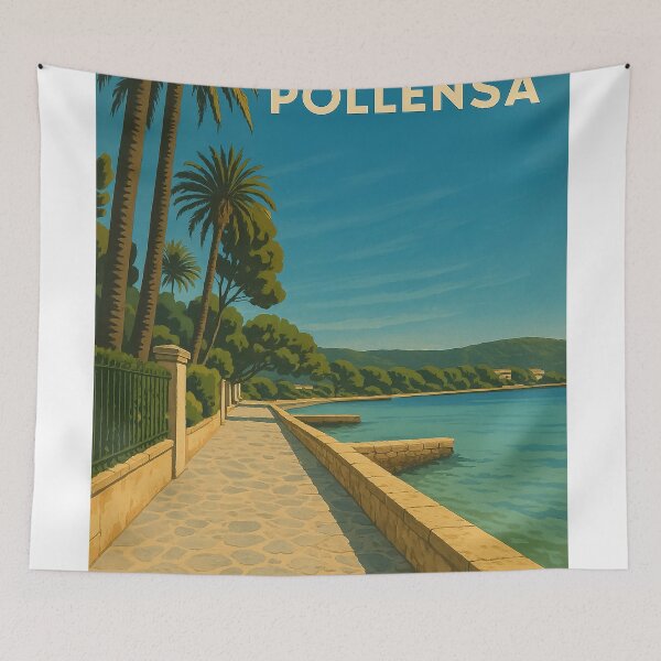 Item preview, Puerto Pollensa Vintage Travel Poster  designed and sold by GG WALL ART.