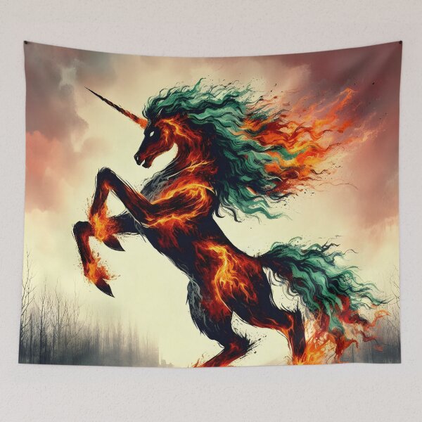 Item preview, Fire Unicorn, Ai Generated Art  designed and sold by ACC .
