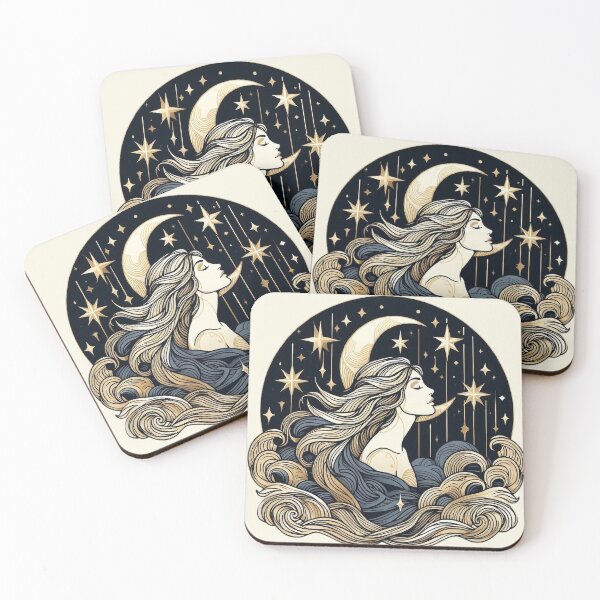 Item preview, Goddess of the Moon – Mystical Celestial Art designed and sold by Roberta Calabrese.
