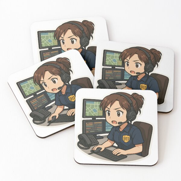 Item preview, Anime Style 911 Dispatcher Sticker – Emergency Operator Call Center Design designed and sold by BrinaandPops.