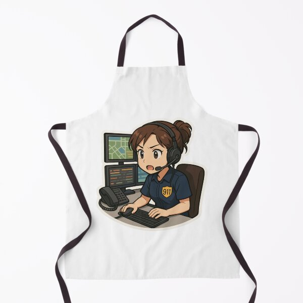 Item preview, Anime Style 911 Dispatcher Sticker – Emergency Operator Call Center Design designed and sold by BrinaandPops.