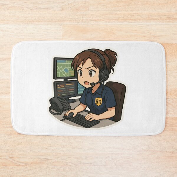 Item preview, Anime Style 911 Dispatcher Sticker – Emergency Operator Call Center Design designed and sold by BrinaandPops.
