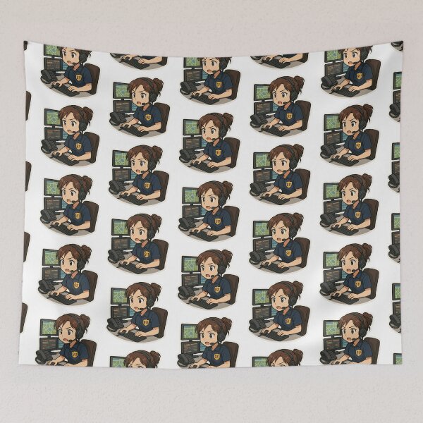 Item preview, Anime Style 911 Dispatcher Sticker – Emergency Operator Call Center Design designed and sold by BrinaandPops.
