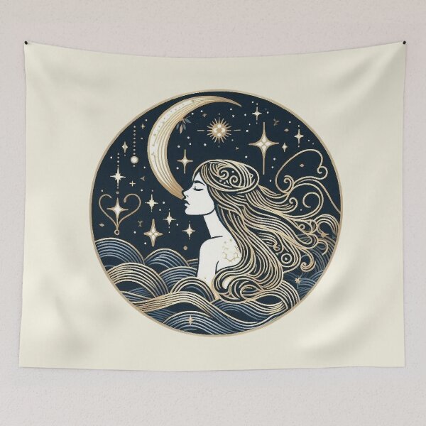 Item preview, Goddess of the Moon – Mystical Celestial Art designed and sold by Roberta Calabrese.