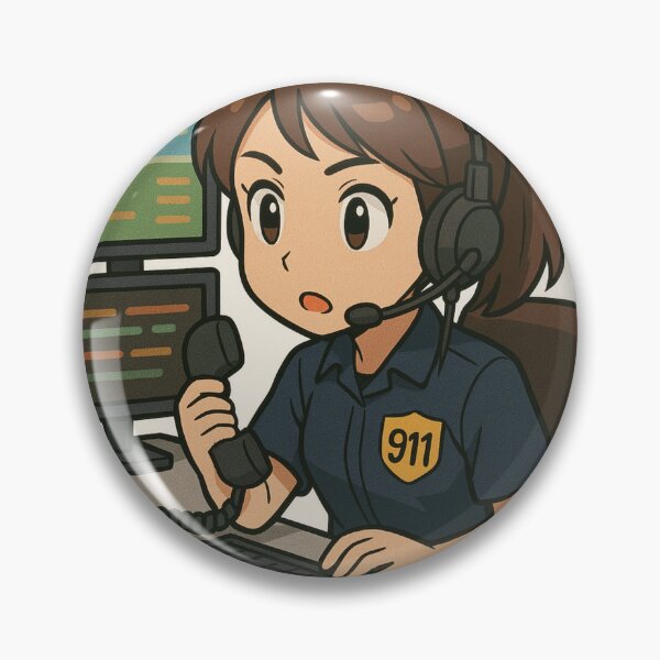 Item preview, Anime Style 911 Dispatcher Sticker – Emergency Operator Call Center Design designed and sold by BrinaandPops.
