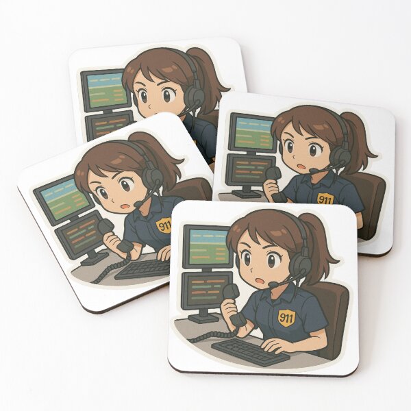 Item preview, Anime Style 911 Dispatcher Sticker – Emergency Operator Call Center Design designed and sold by BrinaandPops.