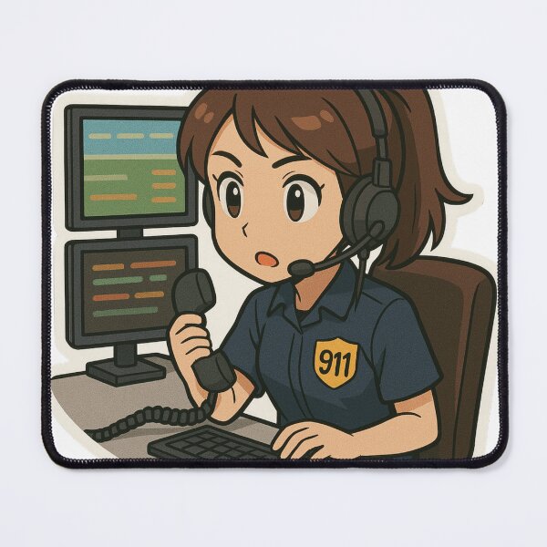 Item preview, Anime Style 911 Dispatcher Sticker – Emergency Operator Call Center Design designed and sold by BrinaandPops.