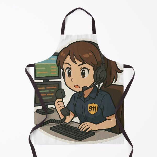 Item preview, Anime Style 911 Dispatcher Sticker – Emergency Operator Call Center Design designed and sold by BrinaandPops.