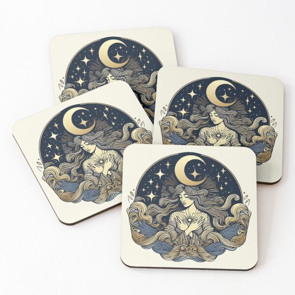 Item preview, Goddess of the Moon – Mystical Celestial Art designed and sold by Roberta Calabrese.