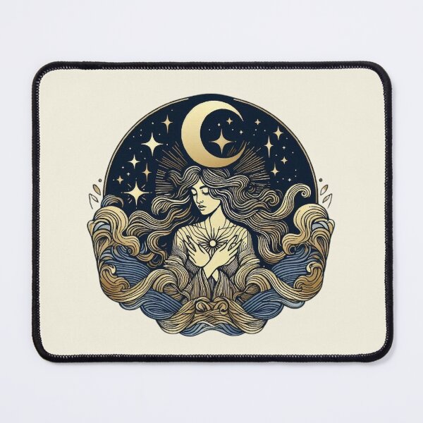 Item preview, Goddess of the Moon – Mystical Celestial Art designed and sold by Roberta Calabrese.